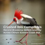 Artistic representation for Crested Ibis Completes Record-Breaking 260km Journey Across China's Eastern Coast and Bohai Sea